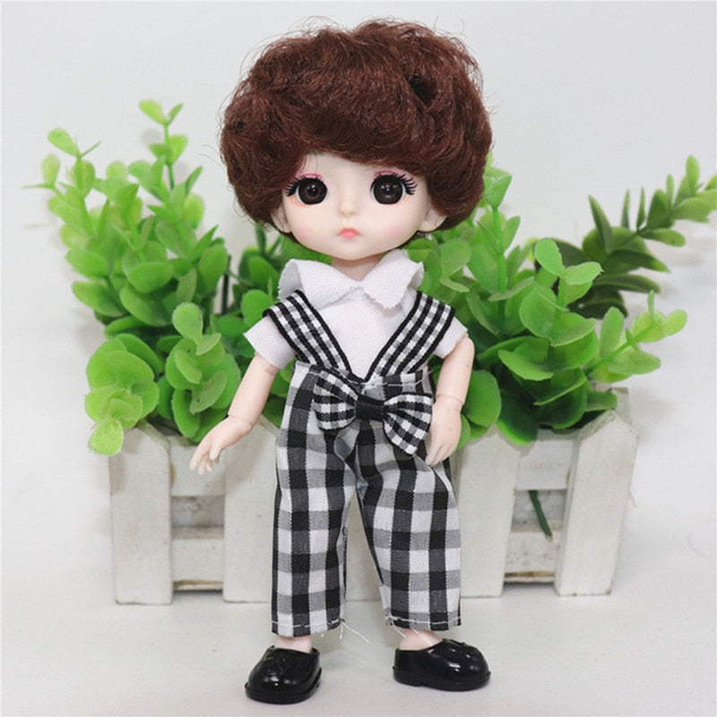 New 16cm Bjd Doll 13 Movable Joints 3D Real Eye High-end Dress Can Dress Up Fashion Nude Doll Children DIY Girl Toy Best Gift