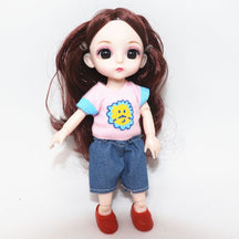 New 16cm Bjd Doll 13 Movable Joints 3D Real Eye High-end Dress Can Dress Up Fashion Nude Doll Children DIY Girl Toy Best Gift