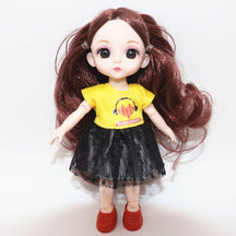 New 16cm Bjd Doll 13 Movable Joints 3D Real Eye High-end Dress Can Dress Up Fashion Nude Doll Children DIY Girl Toy Best Gift