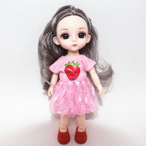 New 16cm Bjd Doll 13 Movable Joints 3D Real Eye High-end Dress Can Dress Up Fashion Nude Doll Children DIY Girl Toy Best Gift