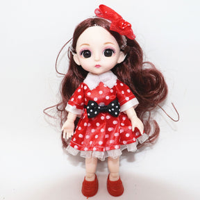 New 16cm Bjd Doll 13 Movable Joints 3D Real Eye High-end Dress Can Dress Up Fashion Nude Doll Children DIY Girl Toy Best Gift