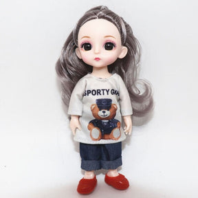 New 16cm Bjd Doll 13 Movable Joints 3D Real Eye High-end Dress Can Dress Up Fashion Nude Doll Children DIY Girl Toy Best Gift