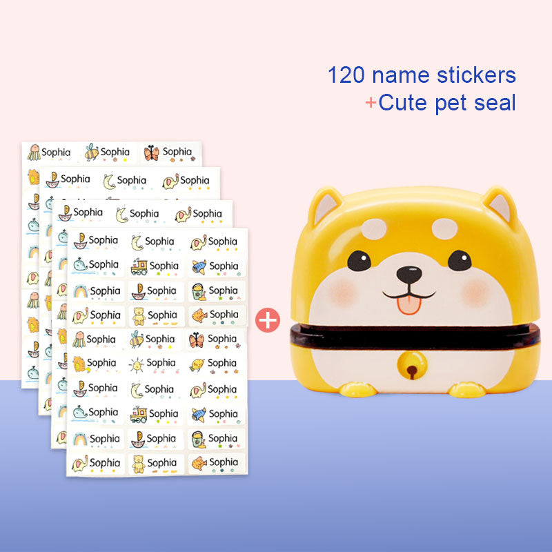 Children's Name Seal Custom Student's Name Stamp  Kindergarten Clothes Waterproof Name Sticker Will Not be Washed Off  Christmas
