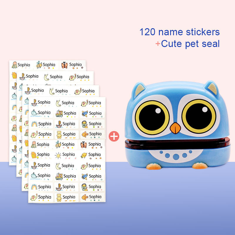 Children's Name Seal Custom Student's Name Stamp  Kindergarten Clothes Waterproof Name Sticker Will Not be Washed Off  Christmas