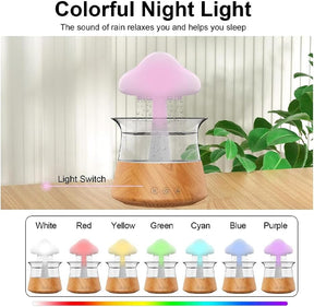 Rain Cloud Night Light humidifier with raining water drop sound and 7 color led light essential oil diffuser aromatherapy - Offalstore